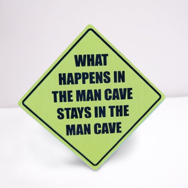 Funny Sticker, What Happens In the Man Cave - Sticker / Decal - Funny Man Cave Sticker - Man Cave Sign - Wood Unlimited#