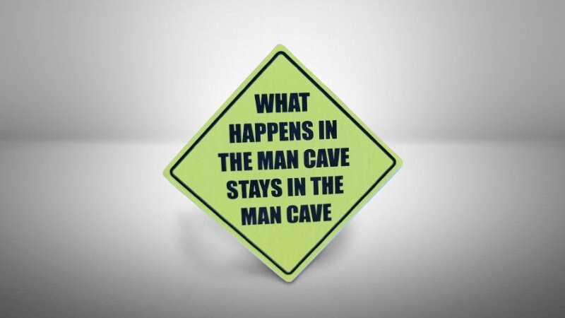 Funny Sticker, What Happens In the Man Cave - Sticker / Decal - Funny Man Cave Sticker - Man Cave Sign - Wood Unlimited#