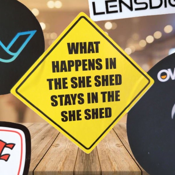 Funny Sticker, What Happens In the She Shed - Sticker / Decal - Funny She-Shed Sticker - Wood Unlimited#