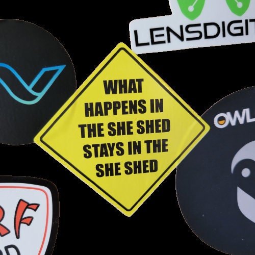 Funny Sticker, What Happens In the She Shed - Sticker / Decal - Funny She-Shed Sticker - Wood Unlimited#