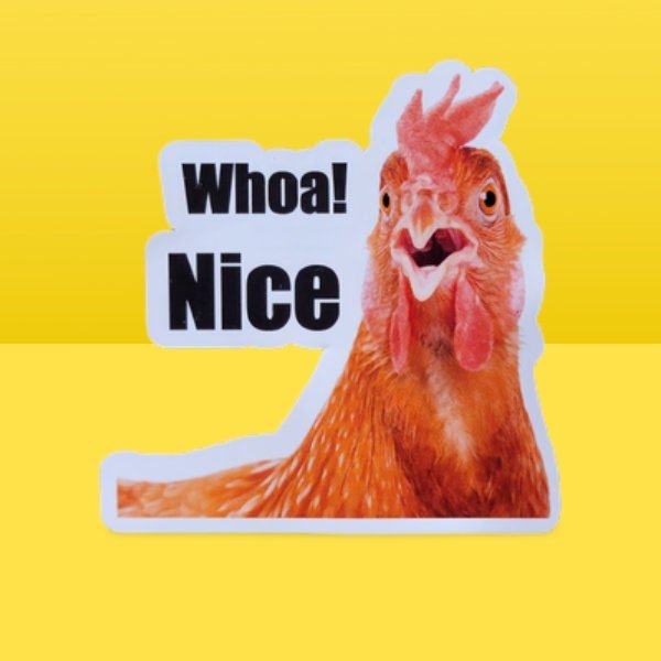 Funny Sticker, Whoa Nice Cock - Rooster - Toilet Seat / Decal - Nice Rooster - Wood Unlimited#