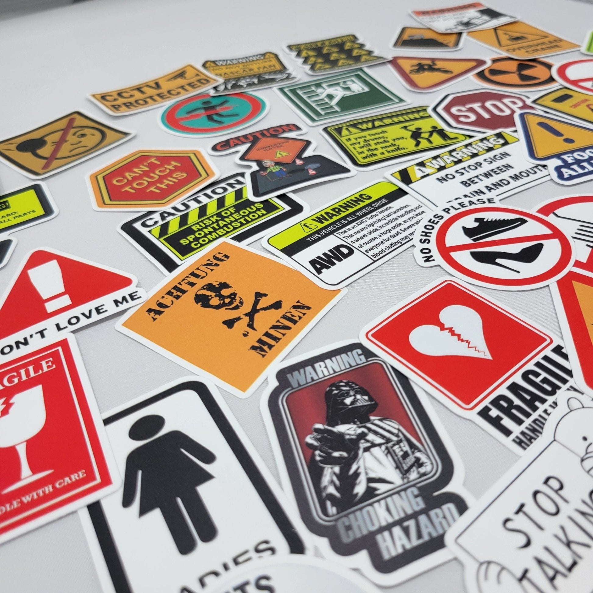 Funny Warning Stickers - Sticker Bundle for Water Bottles, Laptops, Notebook Stickers - Sticker Grab Bag - Wood Unlimited#