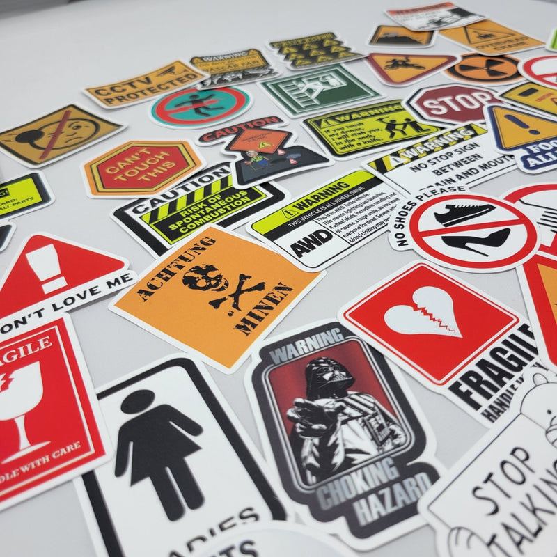 Funny Warning Stickers - Sticker Bundle for Water Bottles, Laptops,  Notebook Stickers - Sticker Grab Bag - Wood Unlimited