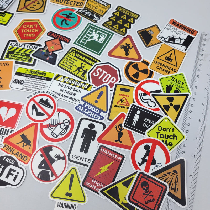 Funny Warning Stickers - Sticker Bundle for Water Bottles, Laptops