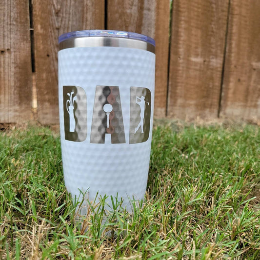 Golf Tumbler - Great Gift for Husband, Dad, Father's Day Gift, Golfer Gift - 20oz Insulated Tumbler, Engraved Tumbler - Wood Unlimited#