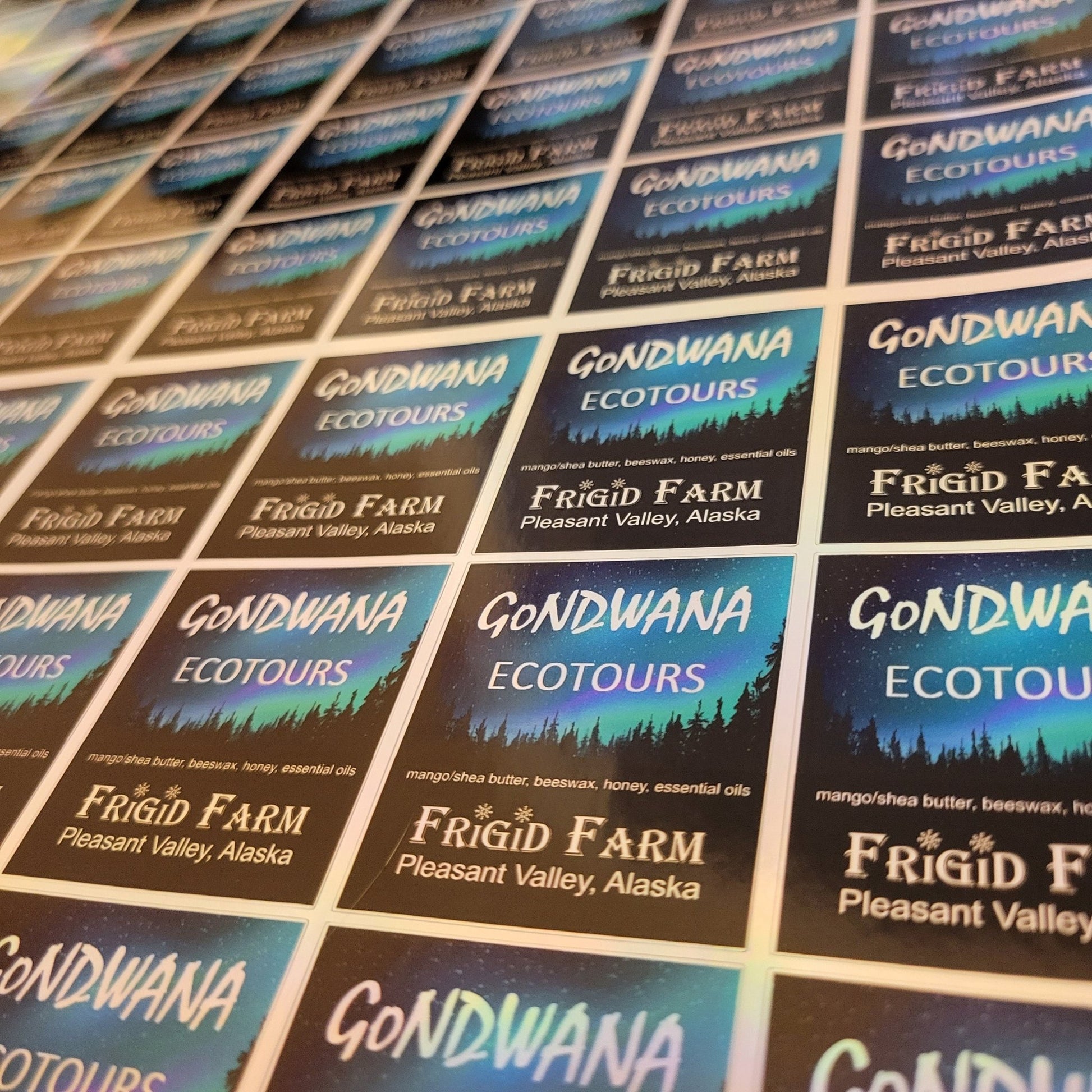 Holographic Customized Lip Balm Labels With Your Logo/Text, Full Color Labels, Waterproof Cosmetic Labels, Personalized Chapstick Labels - Wood Unlimited#