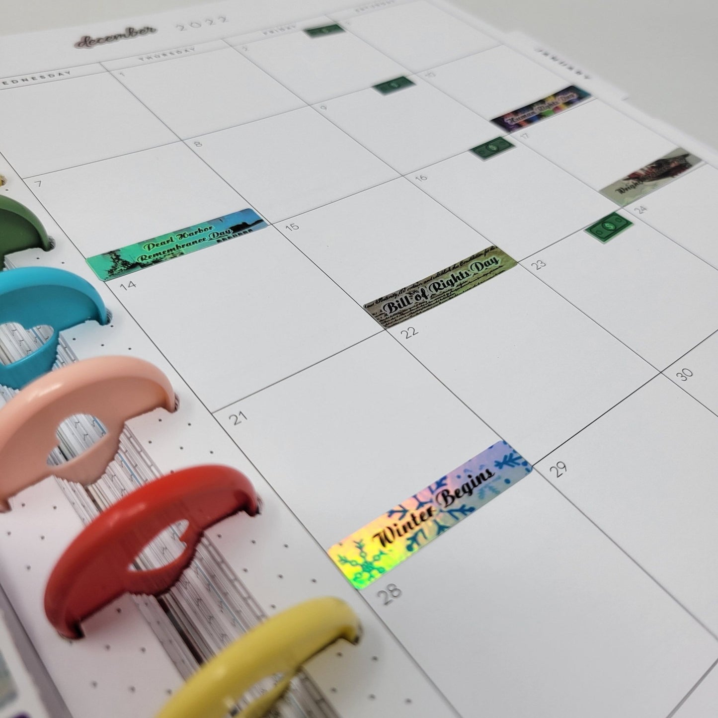 Holographic, Full Color, Planner Stickers, Holographic Sheet Stickers For Planners, Full Color, Waterproof, 80 Major Holidays! - Wood Unlimited#