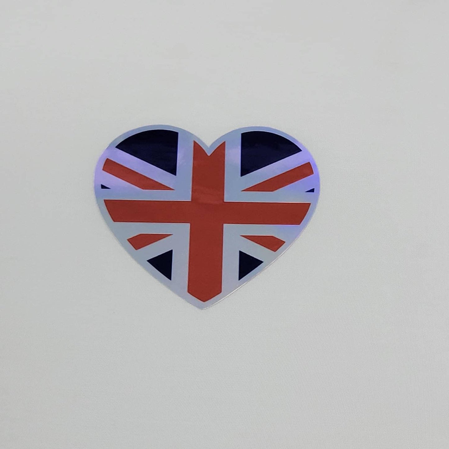 Holographic Sticker - British Heart Flag Sticker - Queen Elizabeth II Sticker / Decal - Queen Elizabeth Sticker - Wood Unlimited#