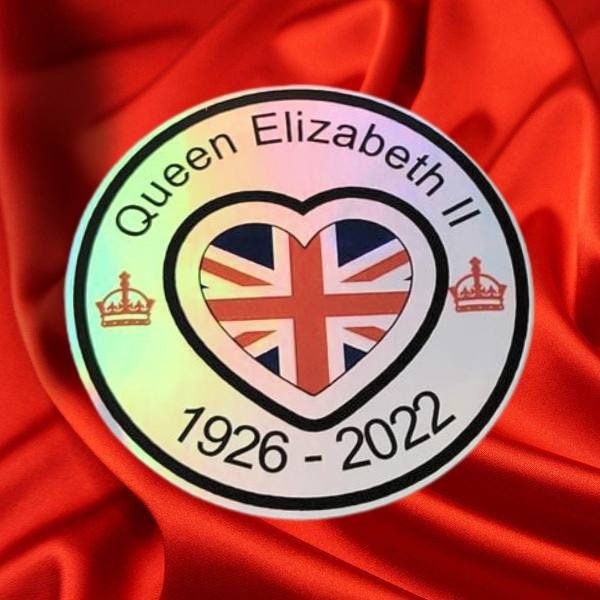 Holographic Sticker - RIP Queen Elizabeth II Sticker / Decal - Queen Elizabeth Sticker - Wood Unlimited#