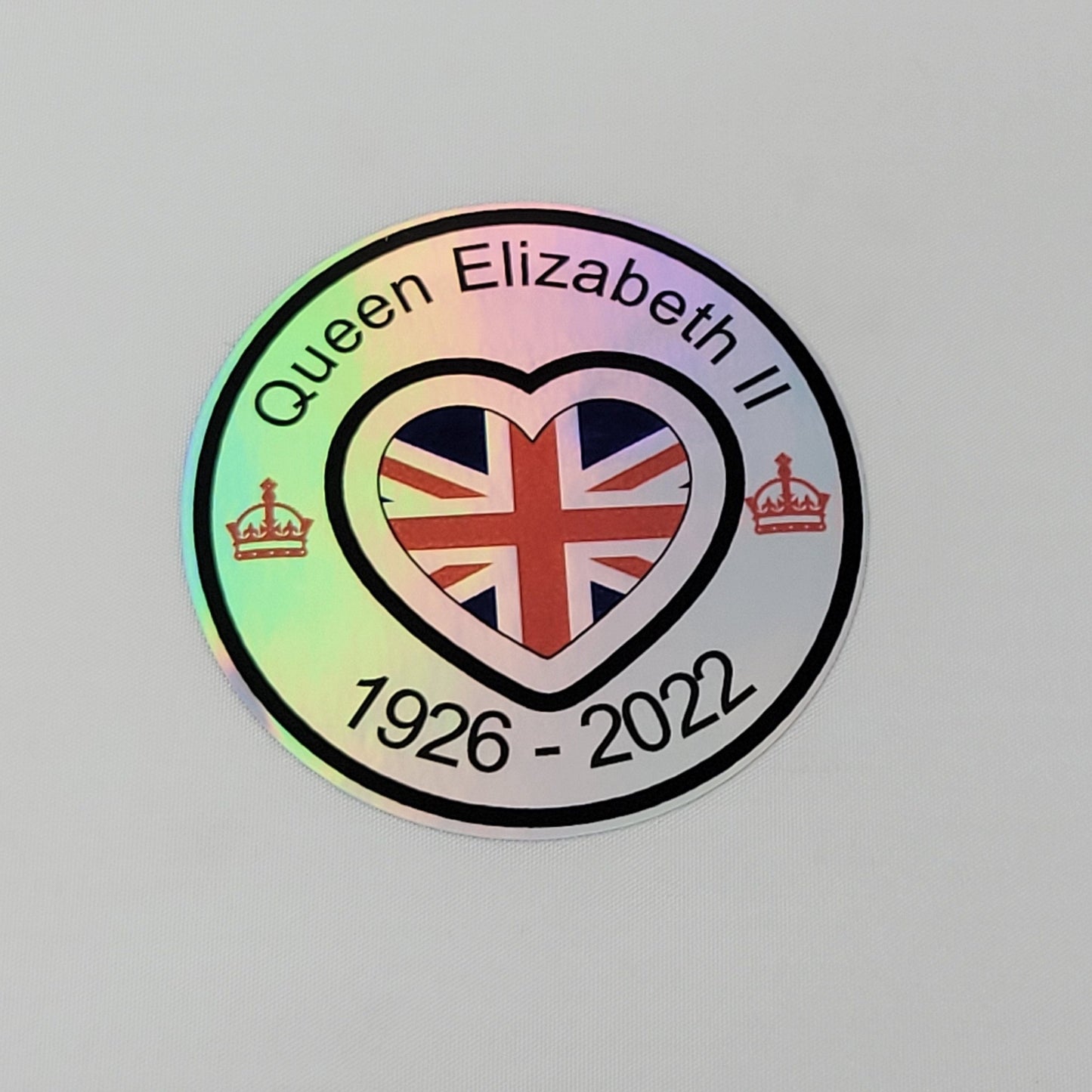 Holographic Sticker - RIP Queen Elizabeth II Sticker / Decal - Queen Elizabeth Sticker - Wood Unlimited#