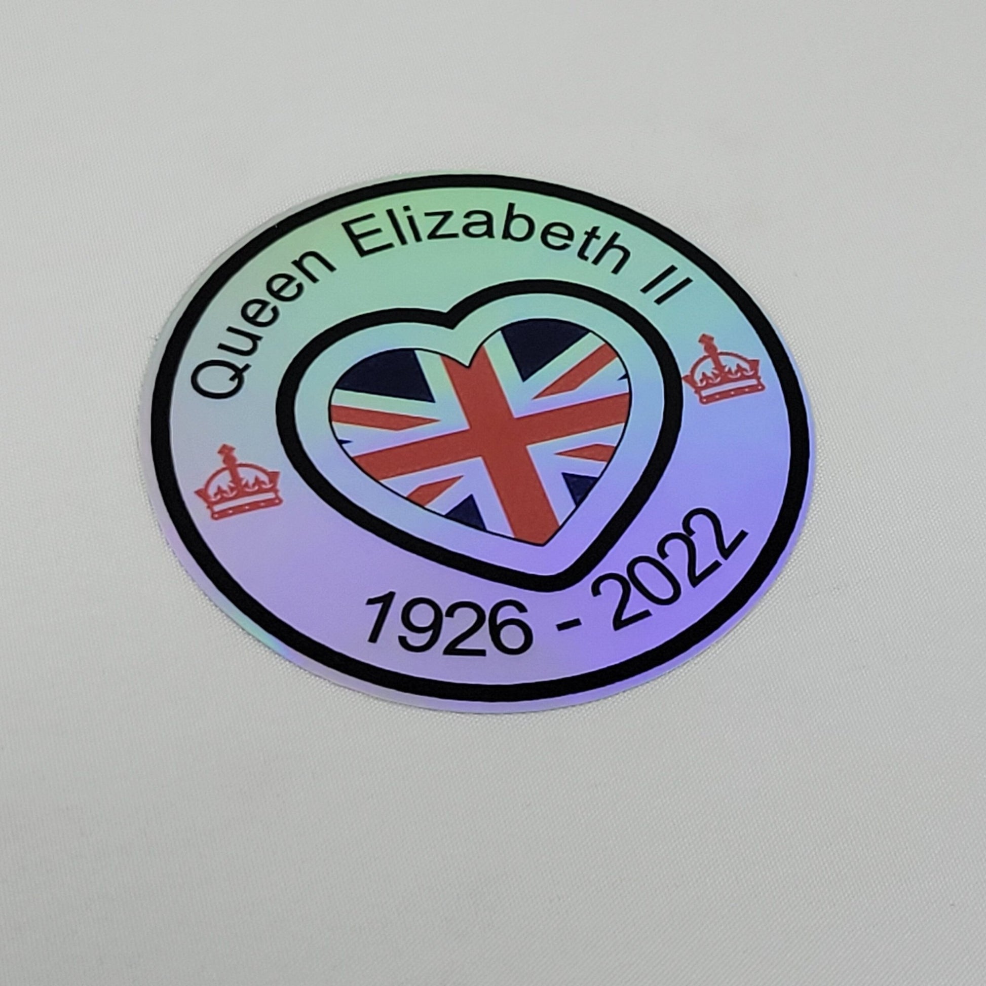 Holographic Sticker - RIP Queen Elizabeth II Sticker / Decal - Queen Elizabeth Sticker - Wood Unlimited#