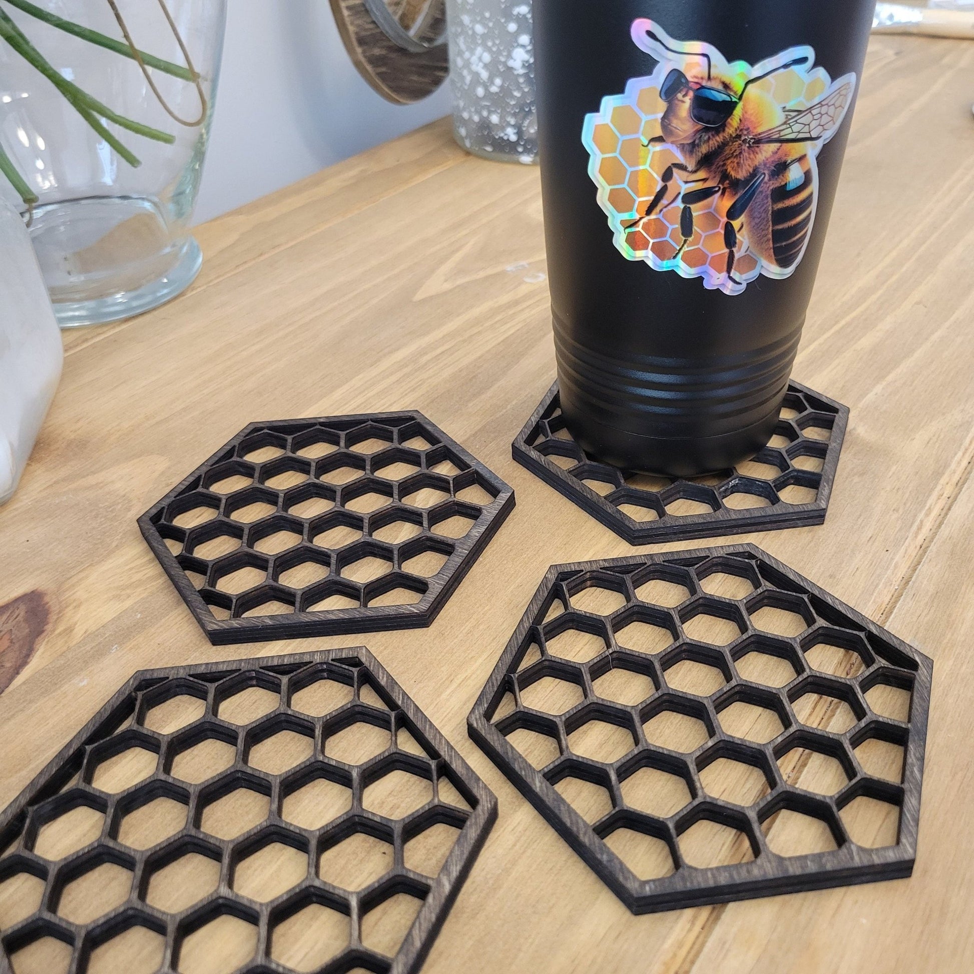 Honeycomb Coasters Digital File Bundle for Laser Cutters, Glowforge Ready, Lightburn Files, SVG, AI, Laser Cut File Bundle - Wood Unlimited#