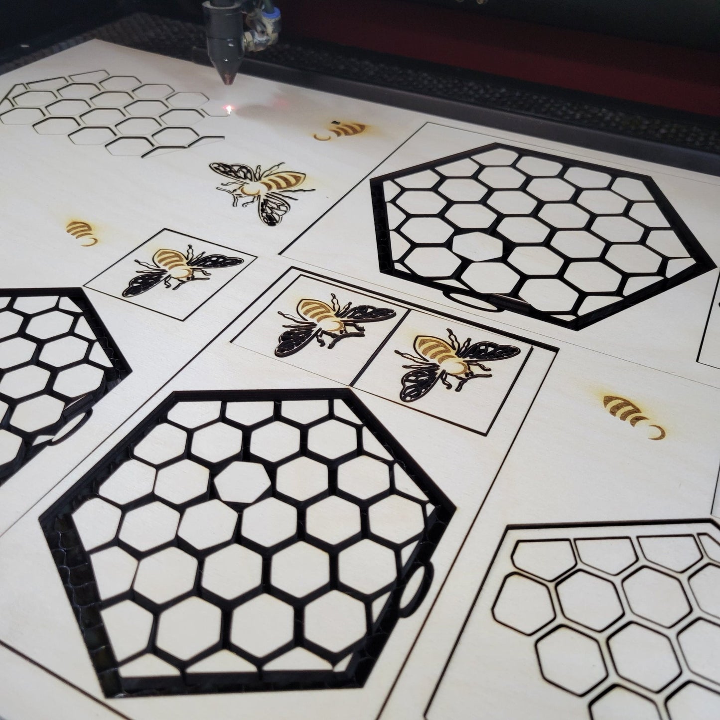 Honeycomb Coasters Digital File Bundle for Laser Cutters, Glowforge Ready, Lightburn Files, SVG, AI, Laser Cut File Bundle - Wood Unlimited#