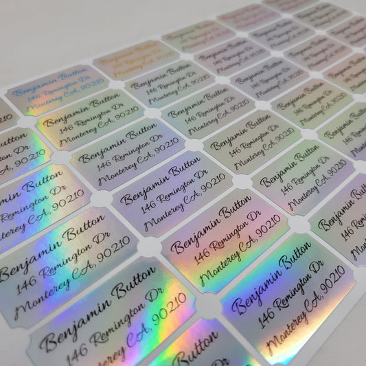 Holographic Return Address Labels, Personalized Return Address Labels, Vinyl Return Address Labels, Personalized Labels, Custom Address Labels