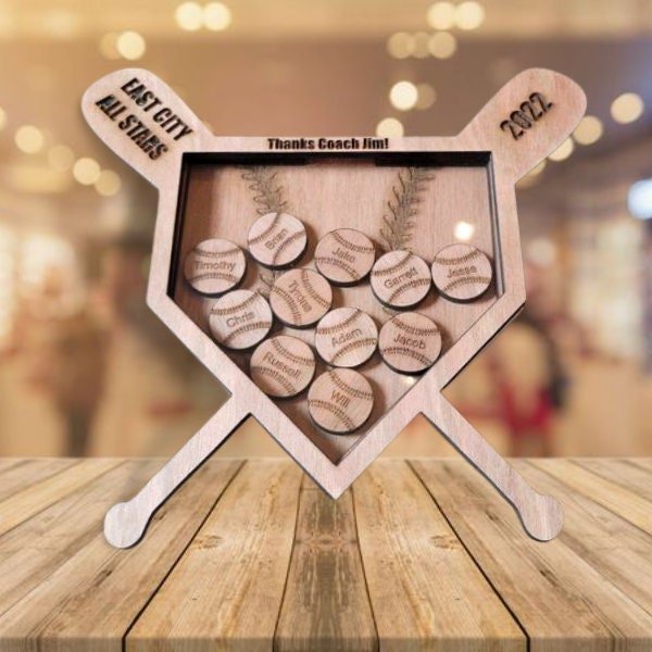 Laser Cut Coach's Gift - Baseball Laser File Bundle - Glowforge Ready File, Lightburn - Omtech - CO2 Lasers File | Digital File Bundle - Wood Unlimited#