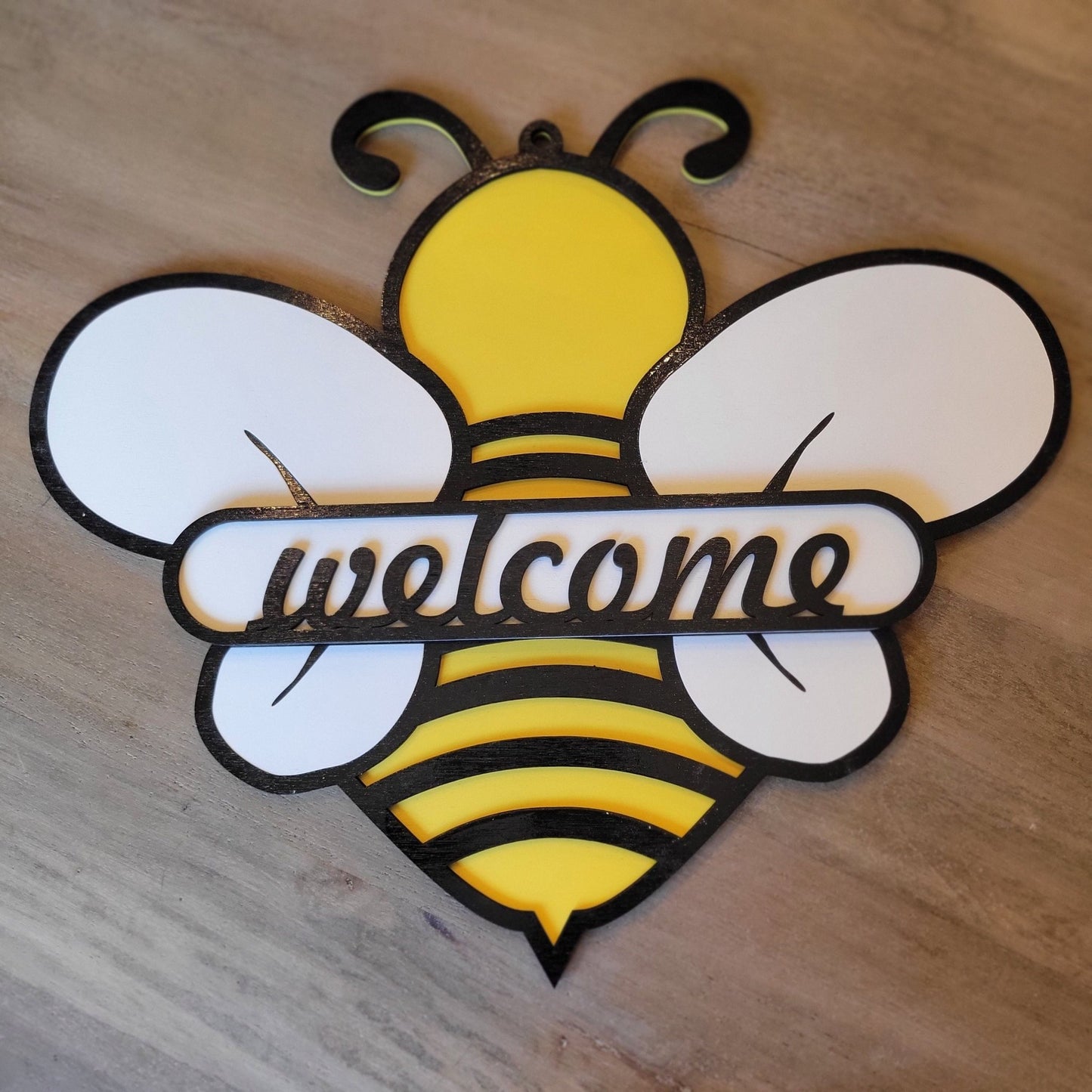 Laser Ready Bee Welcome Sign - CO2 Laser File Bundle - Glowforge Files - Lightburn Files- Omtech, SVG Files, Includes Split Design - Wood Unlimited#