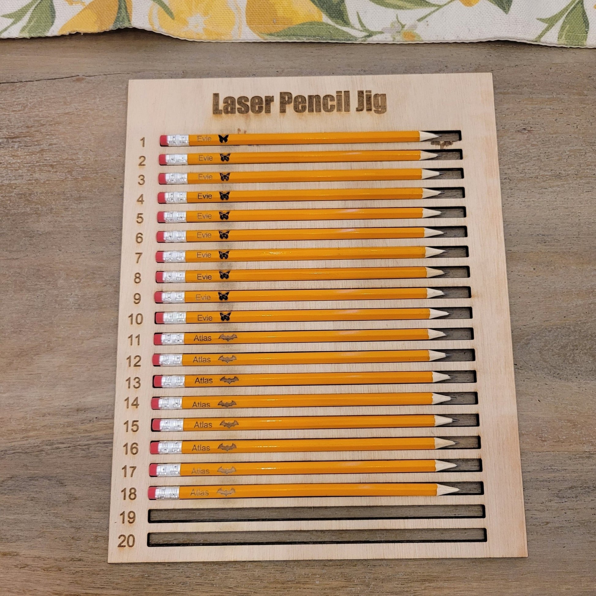 Laser Ready Pencil Jig - Pencil Jig - Pencil Engraving Jig for Glowforge - Lightburn - Omtech - CO2 Lasers File - Pencil Jig for Lasers - Wood Unlimited#