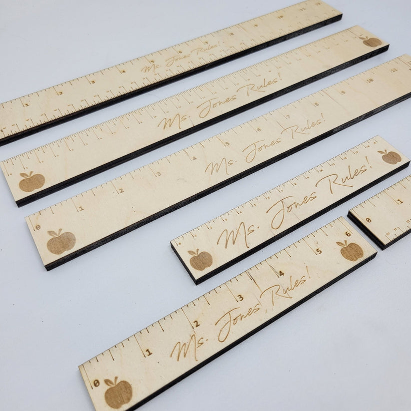 Inch, MM & CM Laser Rulers - SVG Lightburn Glowforge Ready – Wood Unlimited