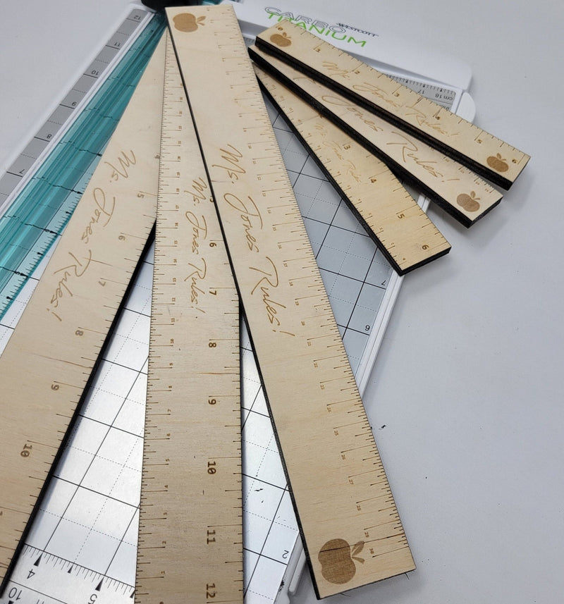 Inch, MM & CM Laser Rulers - SVG Lightburn Glowforge Ready – Wood Unlimited