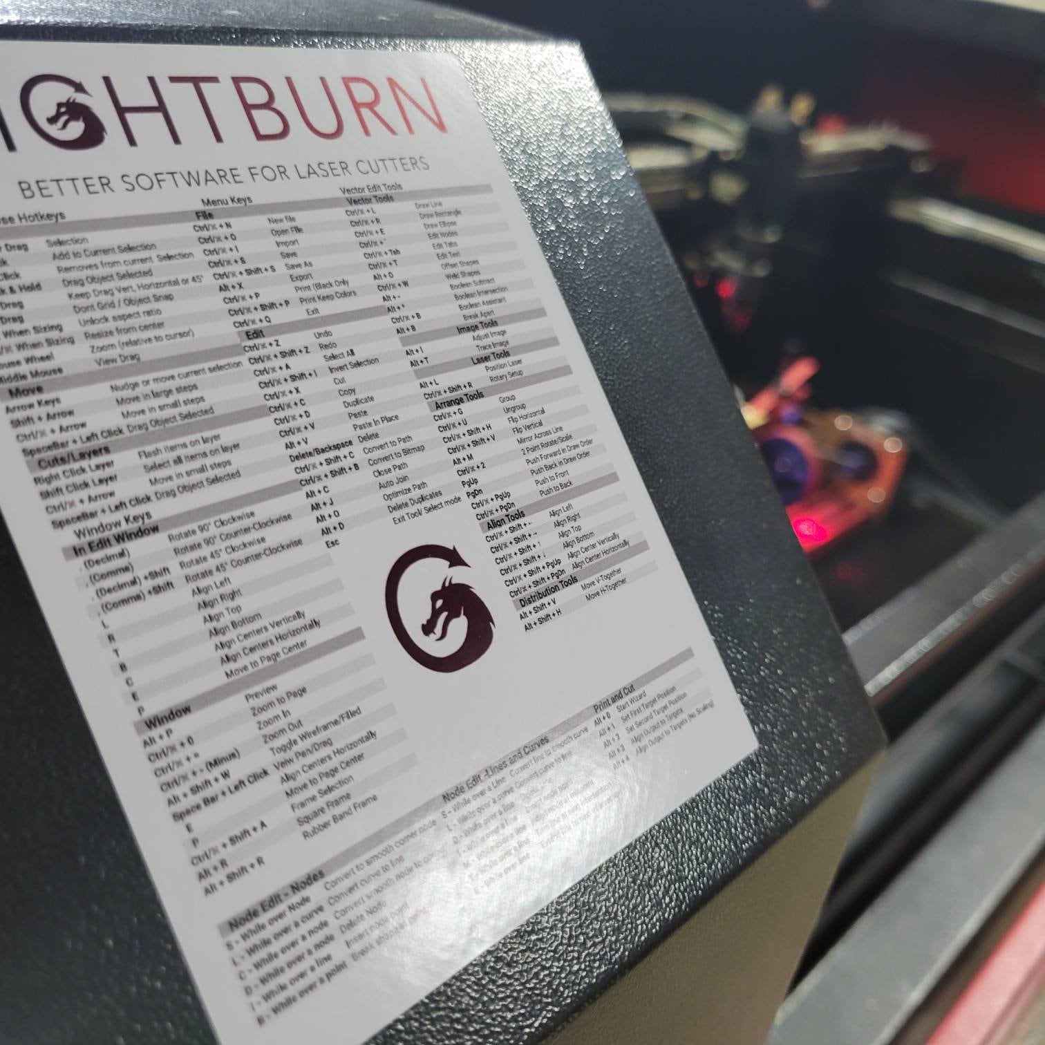 Lightburn Shortcut Adhesive Label - Multiple Sizes Available - Wood Unlimited#