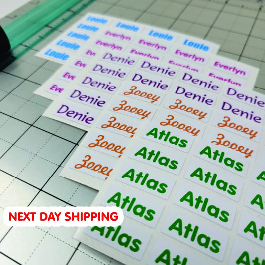 LONG NAME LABELS, Full Color Name Stickers, Daycare Labels School stickers Full Color Labels, Waterproof Name Labels, Personalized Labels - Wood Unlimited#