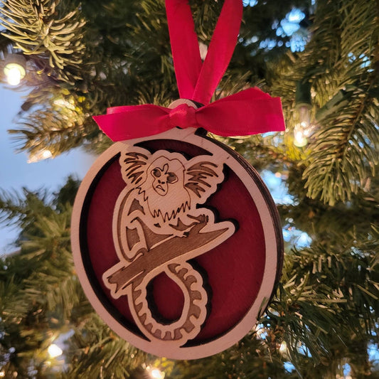 Marmoset Monkey Christmas Ornament - Personalized with your Marmoset's Name - Wood Unlimited#