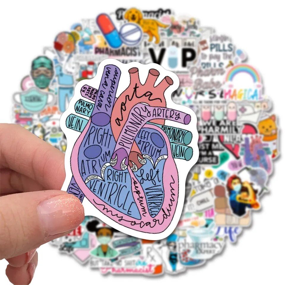 Nurse Stickers - Sticker Bundle for Water Bottles, Laptops, Notebook Stickers, Kayaks - Sticker Grab Bag - Wood Unlimited#