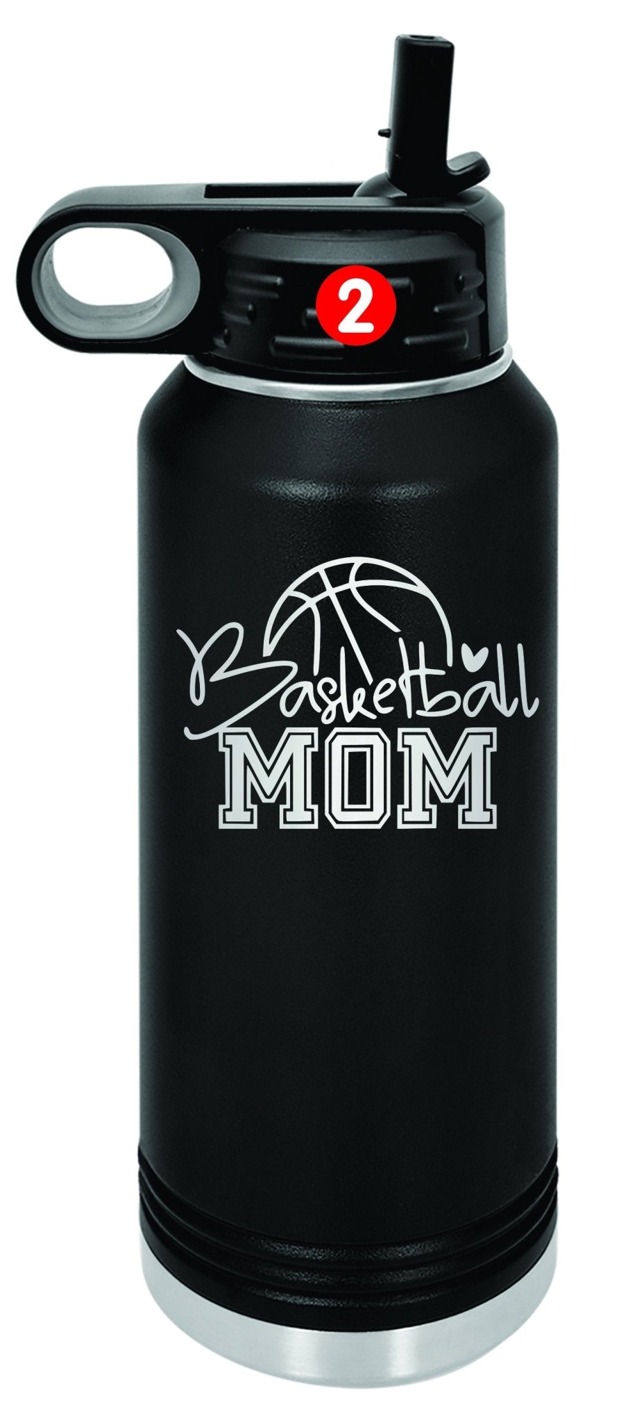 Personalized Basketball Water Bottles - Custom Engraved 32oz Stainless Steel Bottle for Basketball Players and Basketball Coaches - Wood Unlimited#