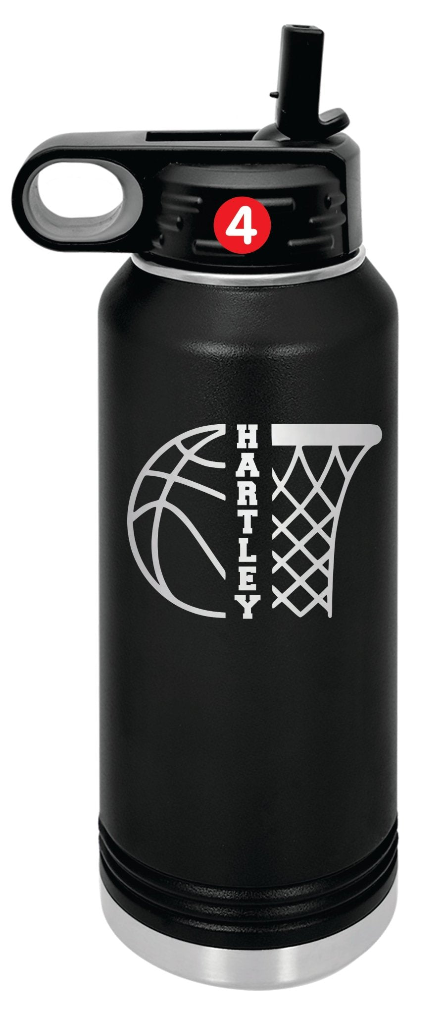 Personalized Basketball Water Bottles - Custom Engraved 32oz Stainless Steel Bottle for Basketball Players and Basketball Coaches - Wood Unlimited#