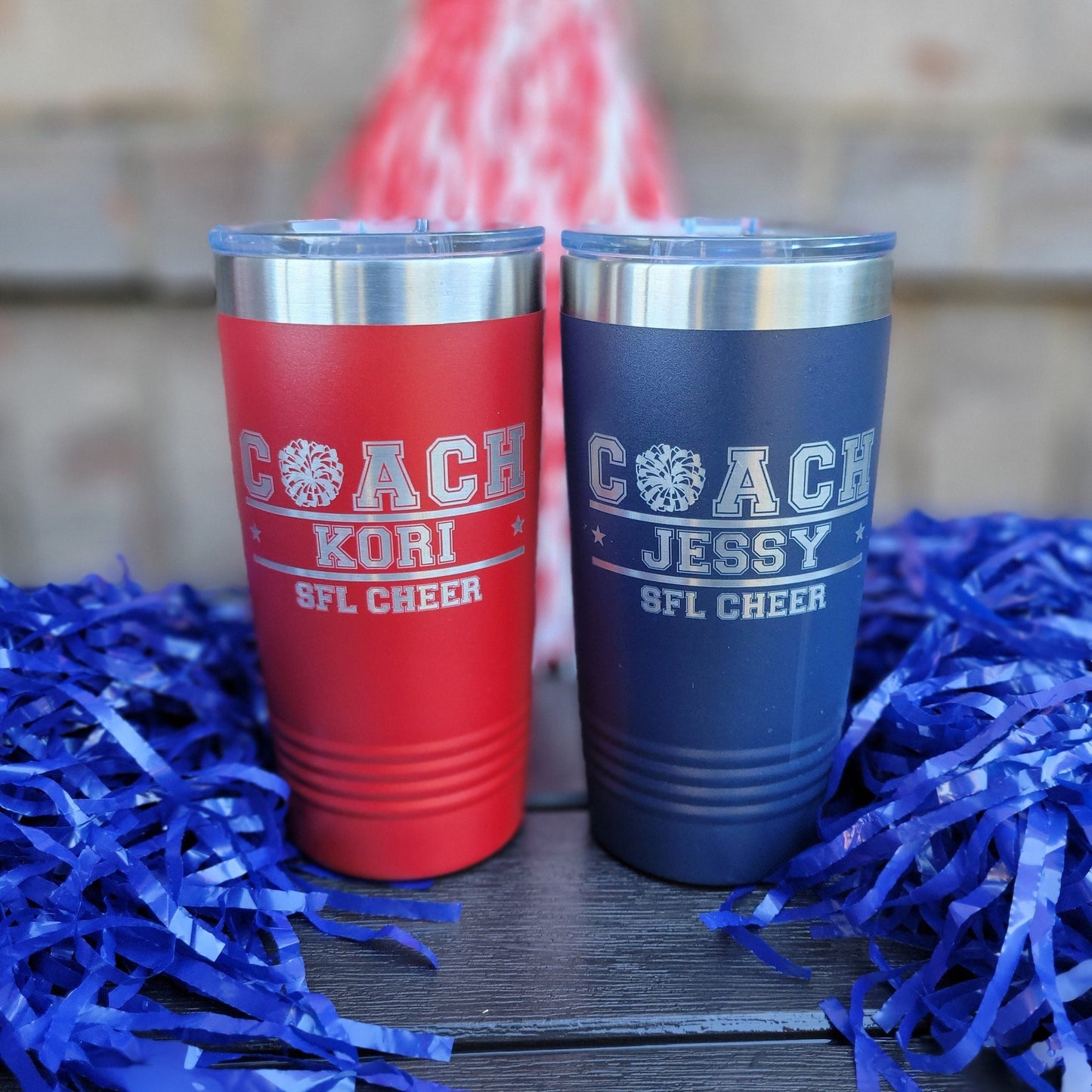 Personalized Cheer Coach Tumbler! Insulated Drink Tumbler Personalized For Cheer Coach! 20oz Cheer Coach Gift! - Wood Unlimited#