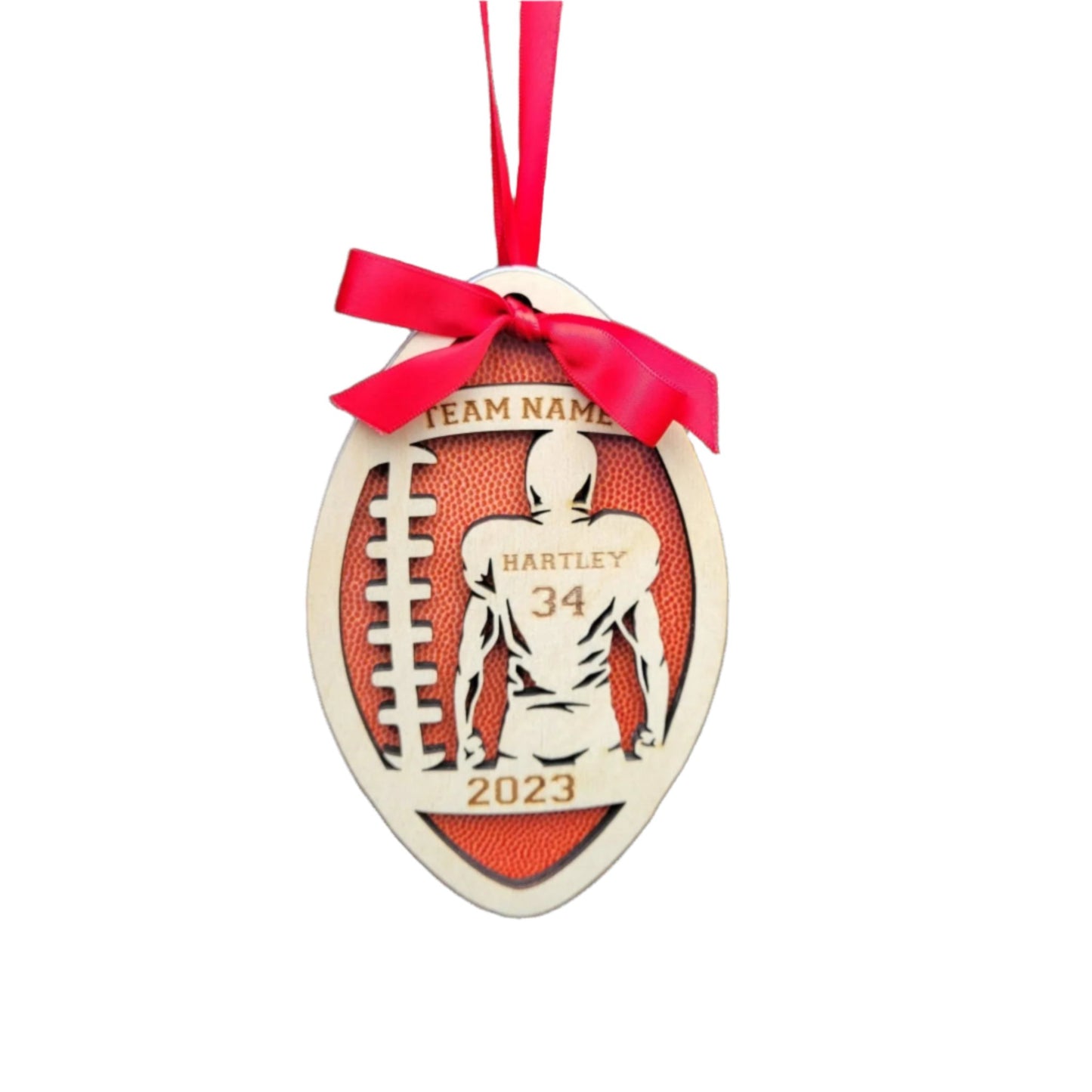 Personalized Football Christmas Ornament Gift for Football Player - Wood Unlimited#