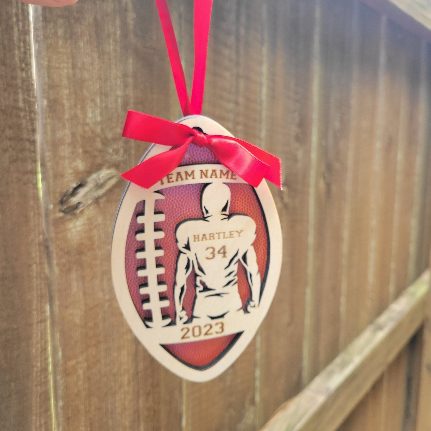 Personalized Football Christmas Ornament Gift for Football Player - Wood Unlimited#