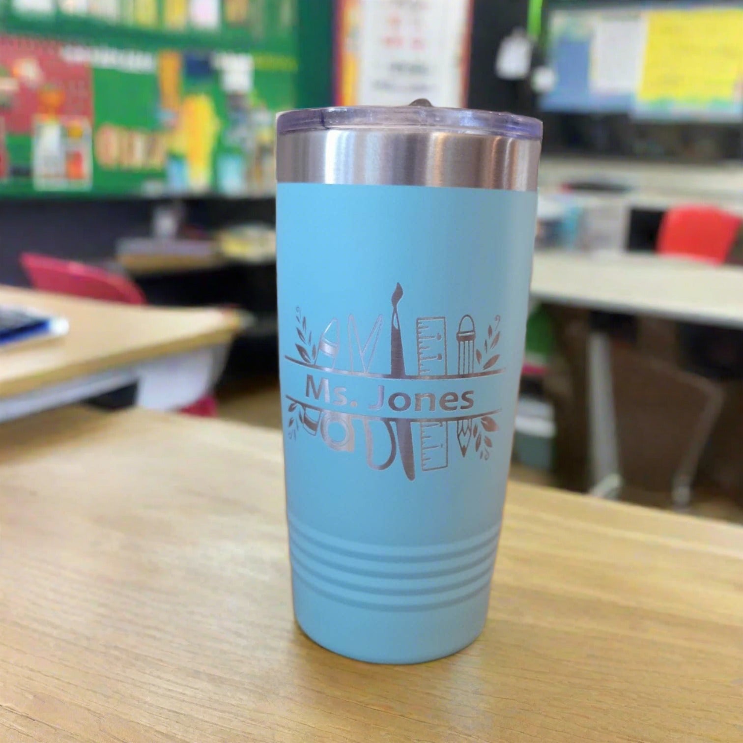 Personalized Teacher Insulated Tumbler, Engraved 20oz Insulated Tumbler - Teacher Gift - Wood Unlimited#