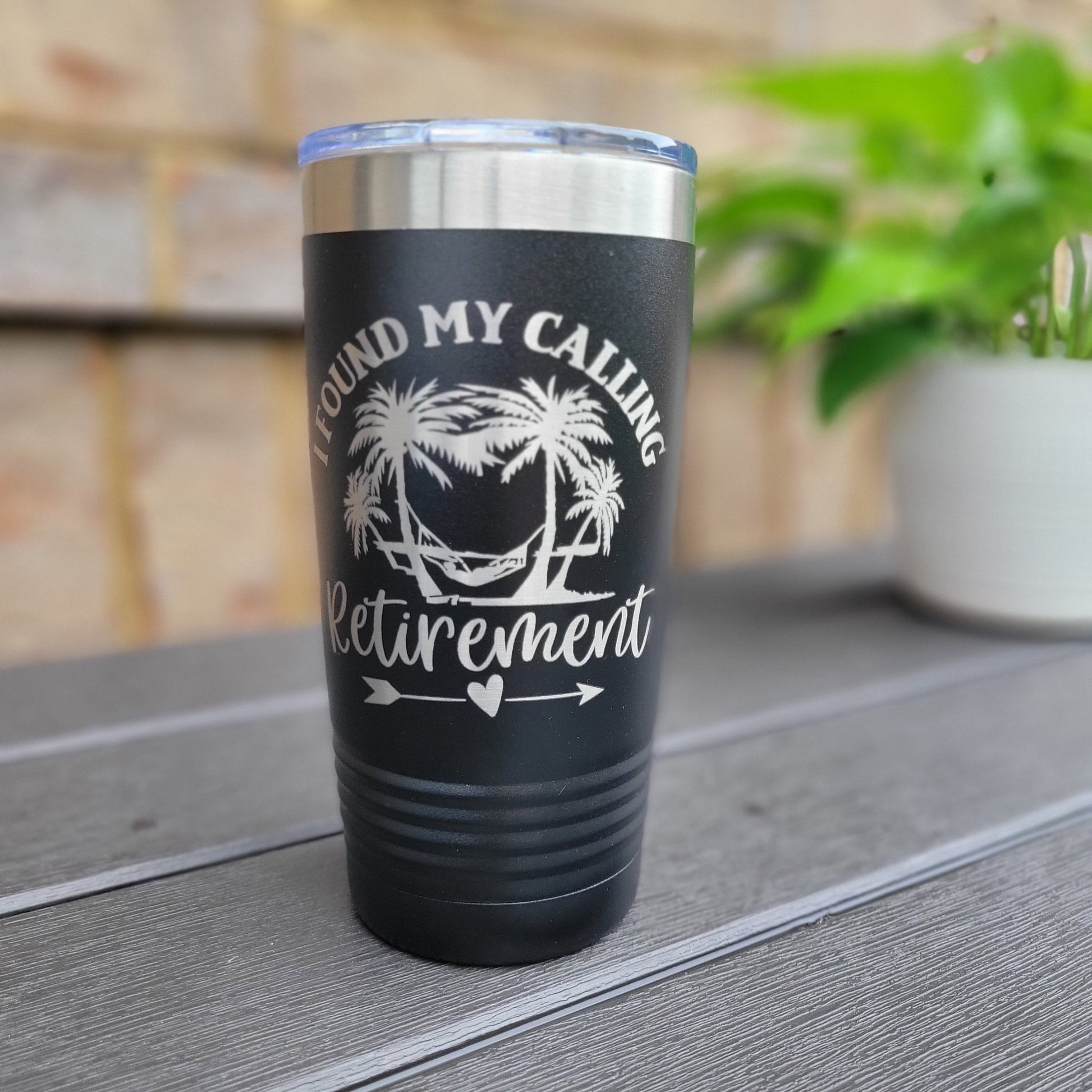 Retirement Tumbler - Retirement Gift - Found My Calling - Engraved 20oz / 22oz / 30oz Insulated Tumbler / Bottle - Wood Unlimited#