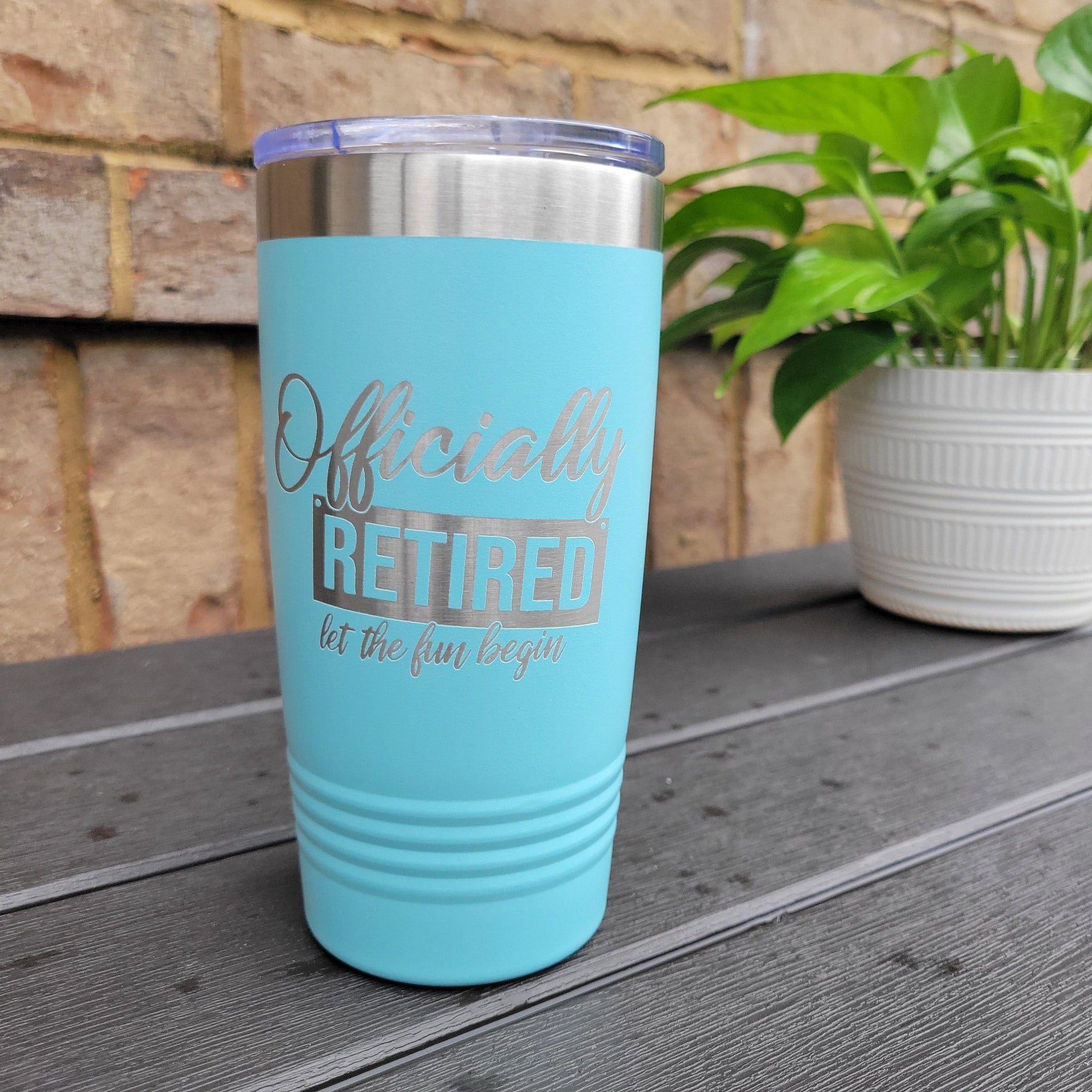 Retirement Tumbler - Retirement Gift - Officially Retired - Engraved 20oz / 22oz / 30oz Insulated Tumbler / Bottle - Wood Unlimited#