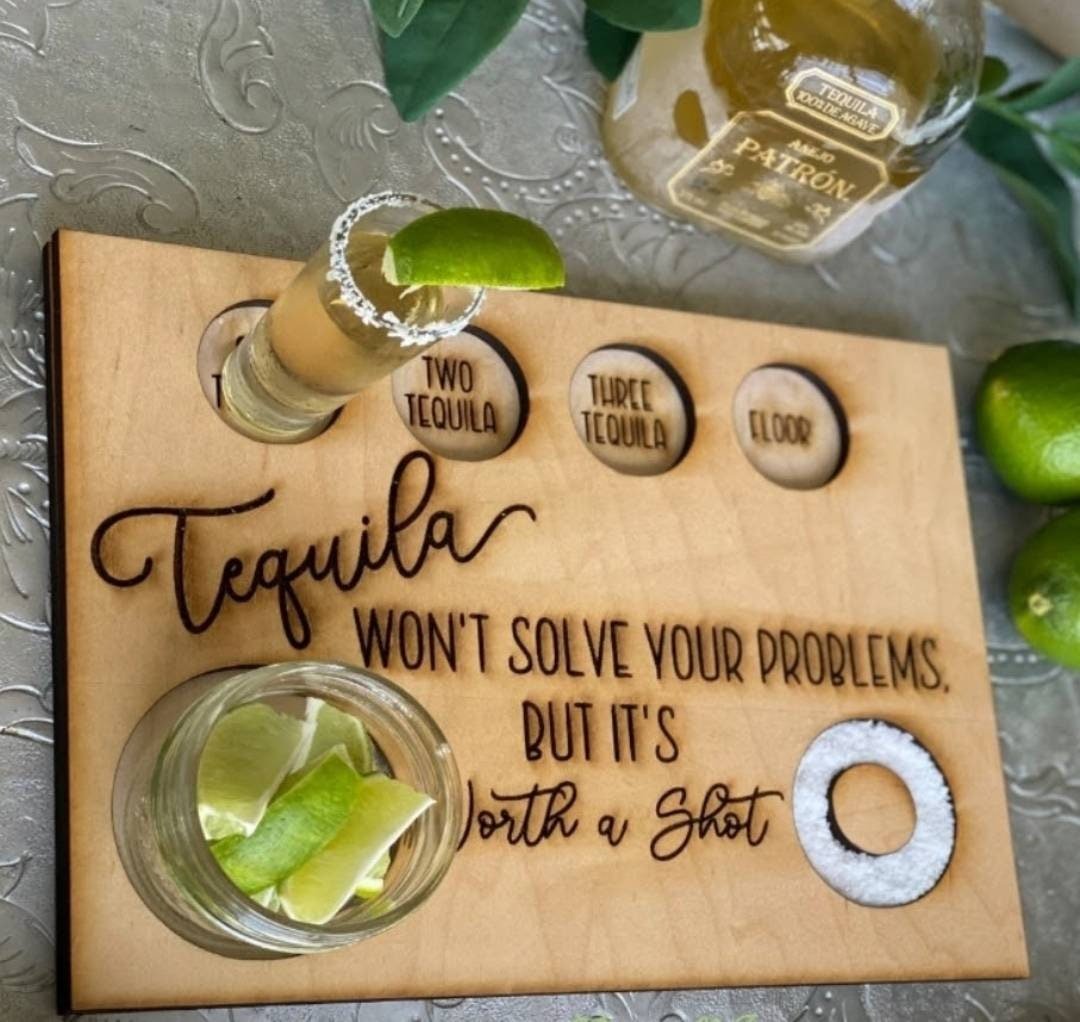 Tequila Shot Flight - Party Shot Board - Wood Unlimited#