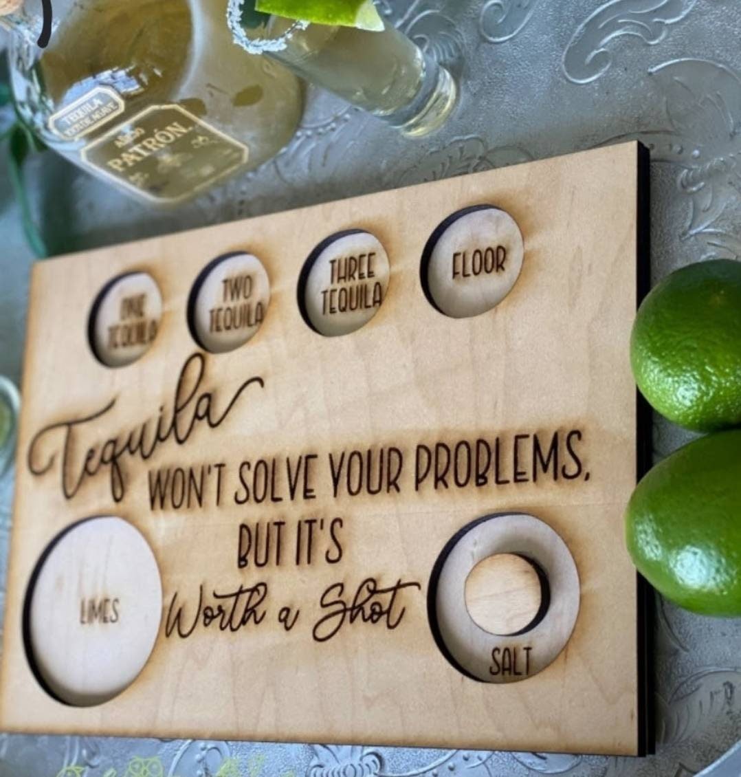 Tequila Shot Flight - Party Shot Board - Wood Unlimited#