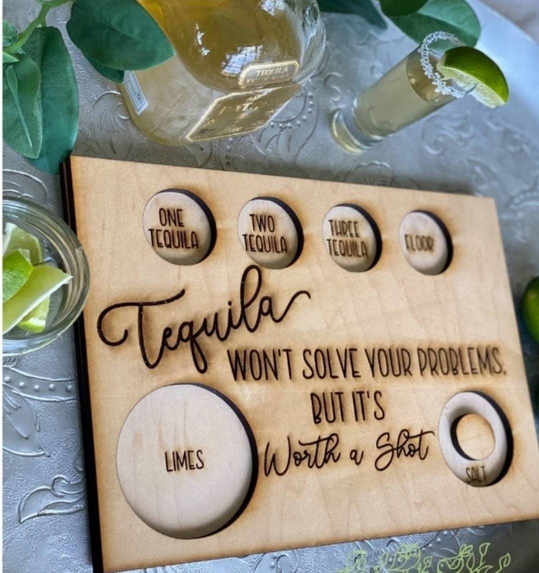 Tequila Shot Flight - Party Shot Board - Wood Unlimited#