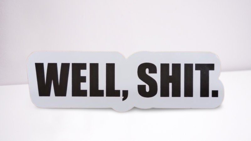 Well Shit - Funny Adult Sticker for Water Bottles, YETI, laptops. Makes a  great gift!! - Wood Unlimited